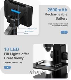 TOMLOV 2000X USB Electronics Repair Microscope Coin Magnifier with Ring Light