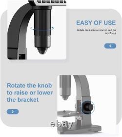 TOMLOV 7'' LCD Digital Microscope 2000X Coin Microscope Magnifier with Light