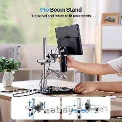 TOMLOV DM602 Pro 10.1 HDMI Digital Microscope 2000X 3 Lens & Boom Arm Stand 64G