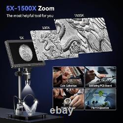 TOMLOV DM9 Max 10.1 IPS HDMI Digital Microscope 1500X 10 LED Lights PC/TV 64GB