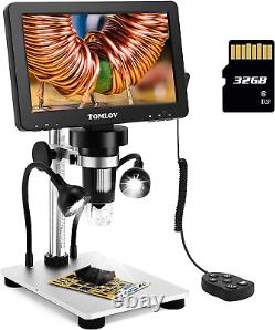 TOMLOV DM9 digital Microscope 1200X, 7 LCD Microscope with 12MP CameraMetal OS