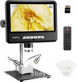 TOMLOV HDMI 1200x Digital Microscope 10 24MP LCD Soldering Coin Microscope 32G