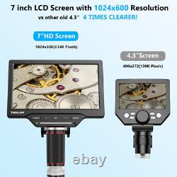 TOMLOV HDMI Digital Microscope 1200X 7 LCD Coin Micro Soldering Microscope 32GB