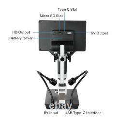 TOMLOV HDMI Digital Microscope 1200X 7 LCD Coin Micro Soldering Microscope 32GB