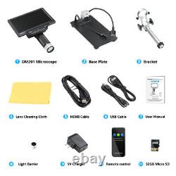 TOMLOV HDMI Digital Microscope 1200X 7 LCD Coin Micro Soldering Microscope 32GB