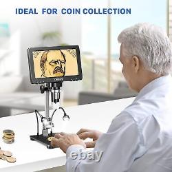 TOMLOV HDMI Digital Microscope 1200X Video Coin Microscope for Entire Coin View