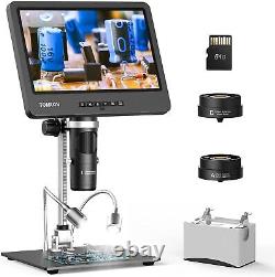 TOMLOV LCD Digital Microscope 1500X 10.1 Soldering USB Coin Microscope