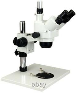 Trinocular Stereo Zoom Microscope 5-80X Large Table Stand+5MP Camera+54 LED Lite