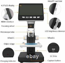 UK 4.3 Inch HDMI Display Microscopes LCD 1080P 1000X Handheld Microscope Camera