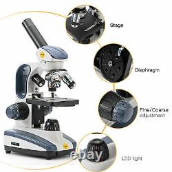UK SWIFT 1000X Compound Microscope Dual Light Student Lab with Digital USB Camera