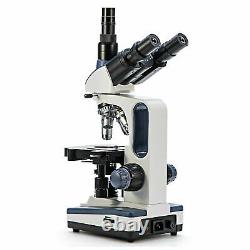 UK SWIFT 2500X Compound Microscope Trinocular with 1.3MP Camera 25 Prepared Slides
