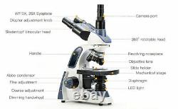 UK SWIFT 2500X Trinocular Compound Microscope LED Mechanical Stage with 5MP Camera