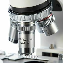 UK SWIFT 40X-2500X LED Lab Biological Binocular Compound Microscope w USB Camera