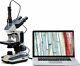 Uk Swift 40x-2500x Lab Trinocular Compound Microscope Led Digital With 5mp Camera