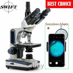 UK SWIFT 40X-2500X Trinocular Compound Microscopes with 1.3MP Camera phone Adapter