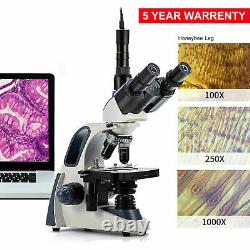 US SWIFT SW380T 40X-2500X Trinocular Compound Microscope With 5MP Digital Camera