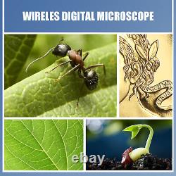 WiFi Digital Microscope 1080P 300X USB Microscope Camera for Kids 8 LED Lights