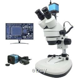 Zoom Illuminated Microscope Trinocular Stereo Digital Microscope with USB Camera