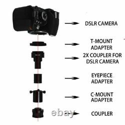 2x Dslr Appareil Photo Numérique Microscope Kit Adaptateur, C-mount Coupler T-mount
