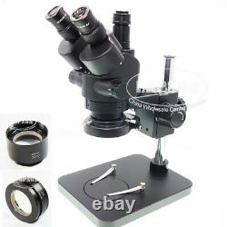 3.5x-90x Black Simul-focal Trinocular Industry Microscope 144 Led Light Camera