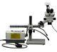 3.5x-90x Trinocular Stereo Zoom Boom Stand Microscope 3mp Camera Y&r Fiber Light