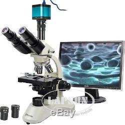 40x-1600x De Laboratoire Médical Microscope Trinoculaire Biologique + Appareil Photo Numérique Usb Hdmi