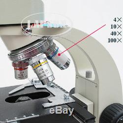 40x-1600x De Laboratoire Médical Microscope Trinoculaire Biologique + Appareil Photo Numérique Usb Hdmi