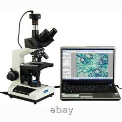 40x-2000x Trinocular Biologique Remplaçable Led Microscope+1.3mp Appareil Photo Numérique