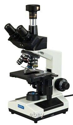 40x-2000x Trinocular Biologique Remplaçable Led Microscope+1.3mp Appareil Photo Numérique