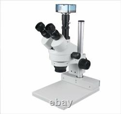 45x Digital Zoom Stéréo Trinocular Microscope W 18mp Caméra W Logiciel De Mesure