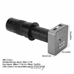 48mp 1080p 60fps Usb 180x C-mount Lens Digital Microscope Camera Eu Plug