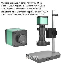 48mp Hdmi Usb Numérique Caméra De Microscope Industriel Avec 40 Lumières D'anneau Led A