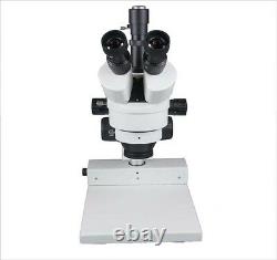 7-45x Digital Zoom Stéréo Trinoculaire Pcb Plant Gen Rock Microscope W Caméra