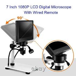 7 LCD 1080p Microscope Numérique 1200x Caméra D'amplification De Zoom Avec Télécommande Filaire