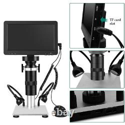 7 LCD Microscope Numérique 200x-1600x Grossissement 1080p Caméra Vidéo Ajustement Réparation