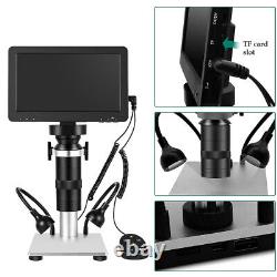 7 Microscope Numérique 200x-1600x 1080p En Métal Stand Caméra Vidéo Enregistreur Pc Voir
