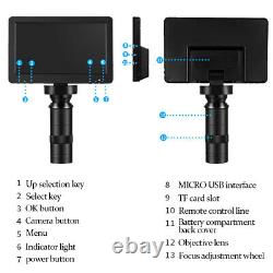 7 Microscope numérique 200X-1600X 1080P avec support en métal, enregistreur de caméra vidéo et visualisation sur PC