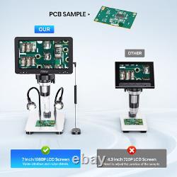 7 Microscopes à pièces LCD numériques 1080P avec caméra vidéo 12MP et kit de soudure