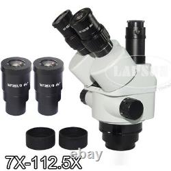 7x 112.5x Microscope Trinoculaire Trinoculaire Simul-focal Pour Appareil Photo Optique Numérique
