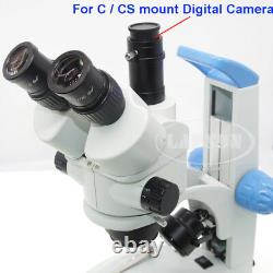 7x-45x Zoom Simul-focal Stéréo Trinoculaire 1080p Hdmi Caméra De Microscope Numérique