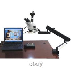 Amscope 3.5-90x Articulating Zoom Microscope + 8mp Digital Camera W Fluor. Lumière