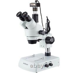 Amscope 3.5x-90x Led Trinocular Zoom Stereo Microscope + 10mp Appareil Photo Numérique