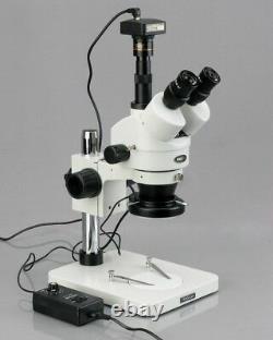 Amscope 3.5x-90x Zoom Stéréo Microscope + Caméra Usb Numérique 9mp +144-led Lumière