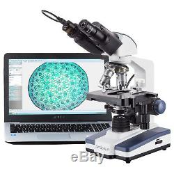 Amscope 40-2000x Binocular Microscope Composé 3d Étape + Led 1.3mp Appareil Photo Numérique