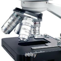 Amscope 40-2000x Digital Binocular Compound Led Microscope 3d Stage + Caméra 2mp