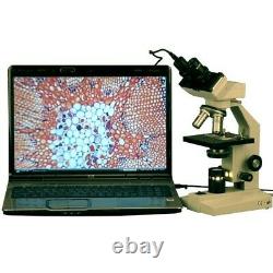 Amscope 40-2000x Microscope Composé Binoculaire + Caméra D'oculaire Numérique Usb 2mp