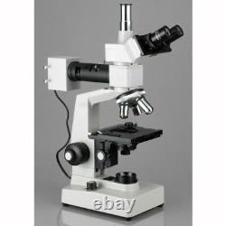 Amscope 40x-1000x Deux Microscopes Métallurgiques Légers + Appareil Photo Numérique 5mp