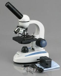 Amscope 40x-1000x Microscope De Cadre Métallique Étudiant + Appareil Photo Numérique Usb + Livre