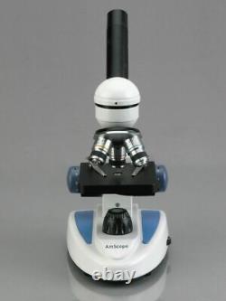 Amscope 40x-1000x Microscope De Cadre Métallique Étudiant + Objectif De Caméra Numérique 3mp