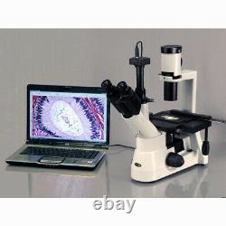 Amscope 40x-1000x Plan À Longue Distance Optique Microscope Inversé + Caméra 8mp
